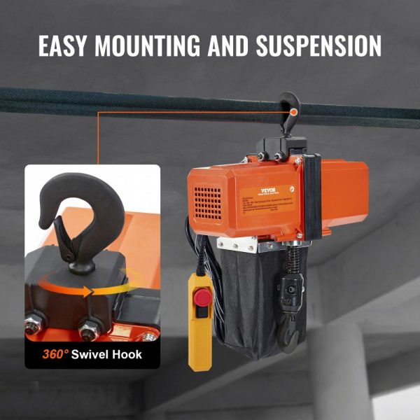 1100 lbs Electric Chain Hoist 15 FT Lifting Height, 120V Electric Hoist, Single Phase Overhead Crane with G100 Chain, 10 ft Wired Remote Control for Garage, Shop, Hotel, Home  |   Hoists & Winches & Rigging Hoists & Winches & Rigging Hoists & Winches & Rigging