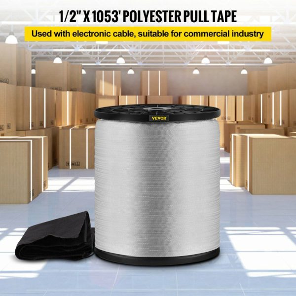 1250Lbs Polyester Pull Tape, 1053′ x 1/2″ Flat Tape for Wire & Cable Conduit Work Variable Functions, Flat Rope for Pulling/Loading/Packing in Any Weather CONDITON  |   Chain & Wire & Rope Chain & Wire & Rope Chain & Wire & Rope