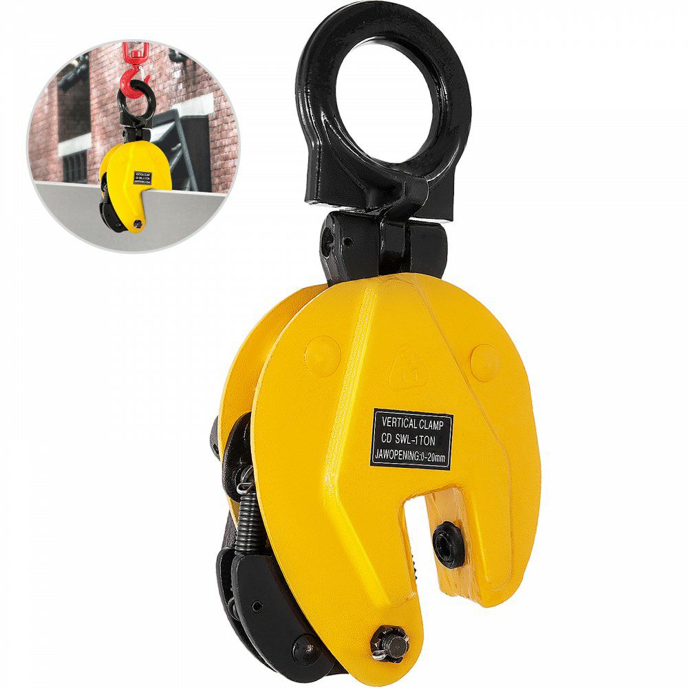 1T Plate Clamp 2200Lbs Plate Lifting Clamp Jaw Opening 0.6 inch Vertical Plate Clamp for Lifting and Transporting  |   Hoists & Winches & Rigging Hoists & Winches & Rigging Hoists & Winches & Rigging