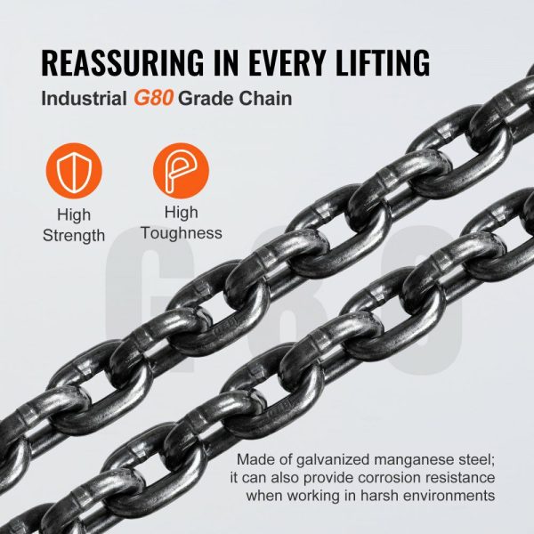 2 Ton Hand Chain Hoist 10 FT Come Along, 4400 lbs Capacity G80 Galvanized Carbon Steel with Double-Pawl Brake, Auto Chain Leading & 360° Rotation Hook, for Garage Factory Dock  |   Hoists & Winches & Rigging Hoists & Winches & Rigging Hoists & Winches & Rigging