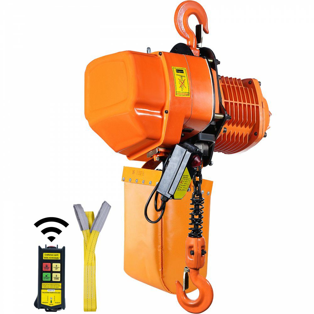 2 Ton Wireless Electric Chain Hoist, 4400 LBS Capacity with 20 FT Lifting Height, IP54 Protection, Three Phase Overhead Crane with G100 Chain  |   Hoists & Winches & Rigging Hoists & Winches & Rigging Hoists & Winches & Rigging