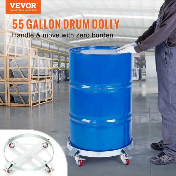 2PCS 55 Gallon Heavy Duty Drum Dolly, 1000 lbs Load Capacity, Barrel Dolly Cart Drum Caddy, Non Tipping Hand Truck Capacity Dollies with Steel Frame 4 Swivel Casters Wheel, for Drum Handling  |   Dollies & Movers Dollies & Movers Dollies & Movers