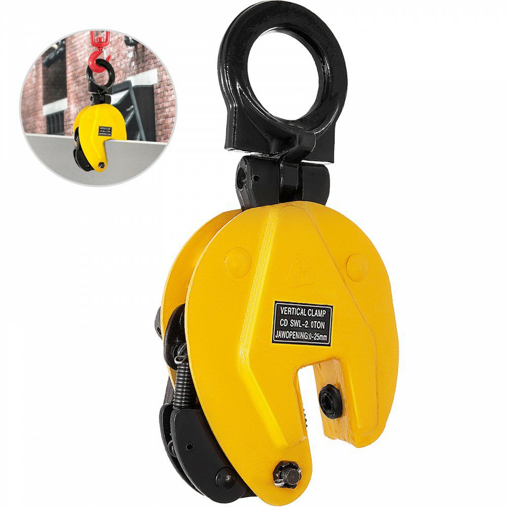 2T Plate Clamp 4400Lbs Plate Lifting Clamp Jaw Opening 0.6 inch Vertical Plate Clamp for Lifting and Transporting  |   Hoists & Winches & Rigging Hoists & Winches & Rigging Hoists & Winches & Rigging