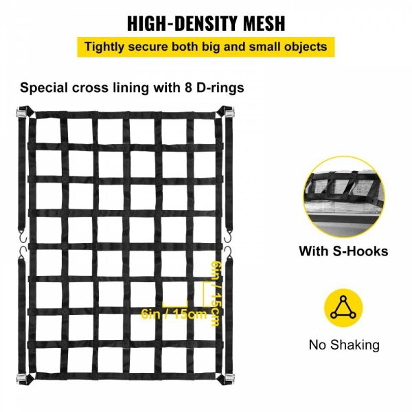 3.5’x 4.1′ Cargo Net with S-Hooks, Truck Bed Cargo Net Heavy Duty Cargo Nets Capacity 1100LBS for Pickup Trucks (42″ x 50″)  |   Cargo Control Cargo Control Cargo Control