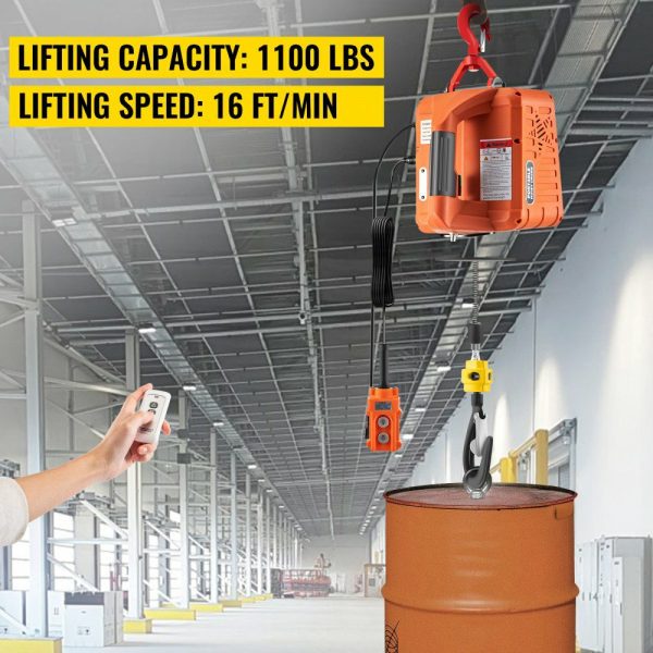 3-in-1 Electric Hoist Winch, 1100lbs Portable Electric Winch, 1500W 110V Power Winch Crane, 25ft Lifting Height, w/Wire and Wireless Remote Control, Overload Protection for Lifting Towing  |   Hoists & Winches & Rigging Hoists & Winches & Rigging Hoists & Winches & Rigging