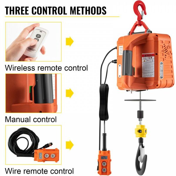 3-in-1 Electric Hoist Winch, 1100lbs Portable Electric Winch, 1500W 110V Power Winch Crane, 25ft Lifting Height, w/Wire and Wireless Remote Control, Overload Protection for Lifting Towing  |   Hoists & Winches & Rigging Hoists & Winches & Rigging Hoists & Winches & Rigging