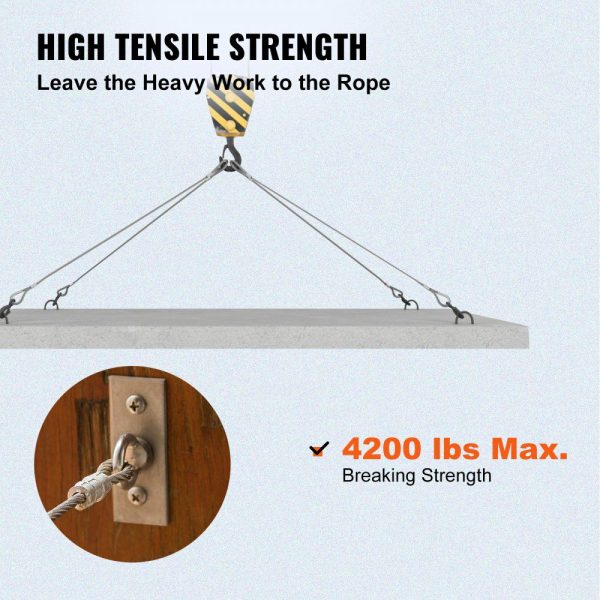 316 Stainless Steel Wire Rope 500ft Length, Steel Wire Cable 3/16 Inch, Steel Cable Railing Decking With 1×19 Strands Construction, 4700lbs Breaking Strength For Stair, Handrail, Clothesline  |   Chain & Wire & Rope Chain & Wire & Rope Chain & Wire & Rope