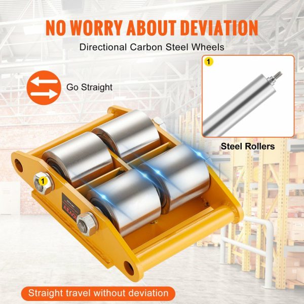 4PCS Machinery Skate Dolly, 26455LBS/12T Industrial Machinery Mover, Heavy Duty Carbon Steel Machinery Moving Skate & 4 Carbon Steel Wheels and 360° Rotation Non-slip Cap for Warehouse, Factory  |   Dollies & Movers Dollies & Movers Dollies & Movers