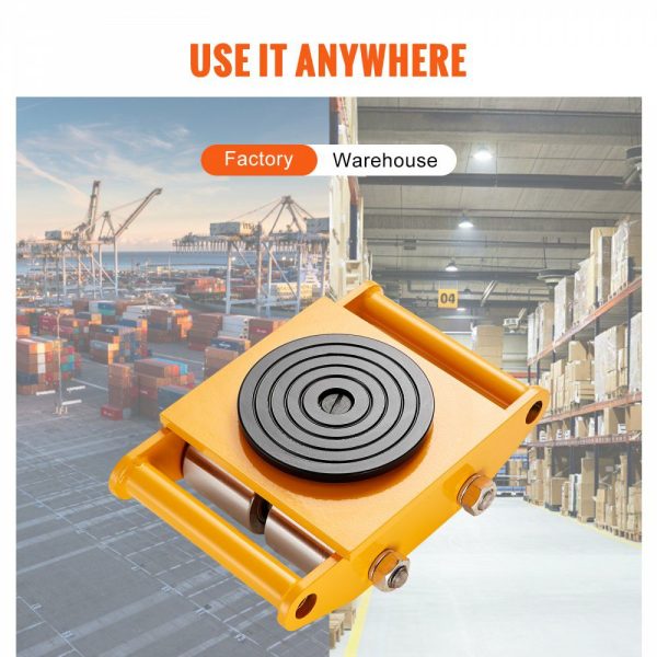 4PCS Machinery Skate Dolly, 26455LBS/12T Industrial Machinery Mover, Heavy Duty Carbon Steel Machinery Moving Skate & 4 Carbon Steel Wheels and 360° Rotation Non-slip Cap for Warehouse, Factory  |   Dollies & Movers Dollies & Movers Dollies & Movers