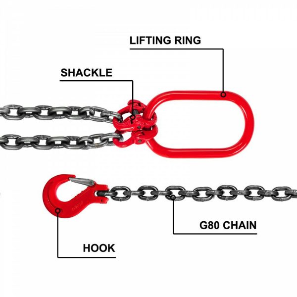 5FT Chain Sling 3/8″ x 5′ Double Leg with Grab Hooks Sling Chain 4T Capacity Double Leg Chain Sling Grade80(0.375In x 5Ft Double Leg Sling)  |   Chain & Wire & Rope Chain & Wire & Rope Chain & Wire & Rope