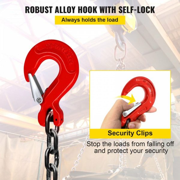 5Ft Chain Sling 5/16 Inch X 5 Ft Engine Lift Chain G80 Alloy Steel Engine Chain Hoist Lifts 3 Ton with 4 Leg Grab Hooks  |   Chain & Wire & Rope Chain & Wire & Rope Chain & Wire & Rope