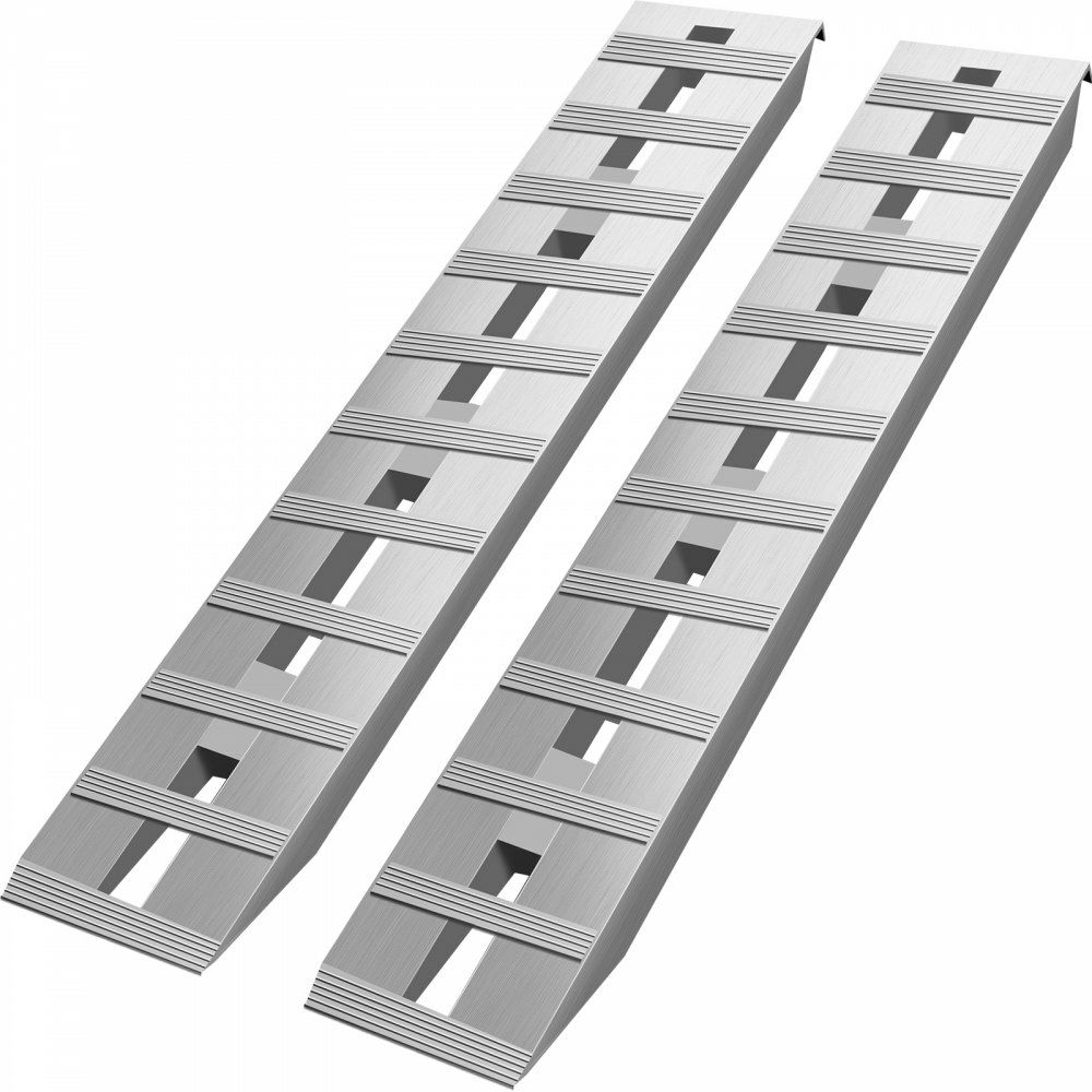 60” X 12” X 2.5”Aluminum Trailer Ramps 6000LBS Total Beavertail Hook End 1 Pair 2 Ramps  |   Ramps & Ladders Material Handling Ramps & Ladders