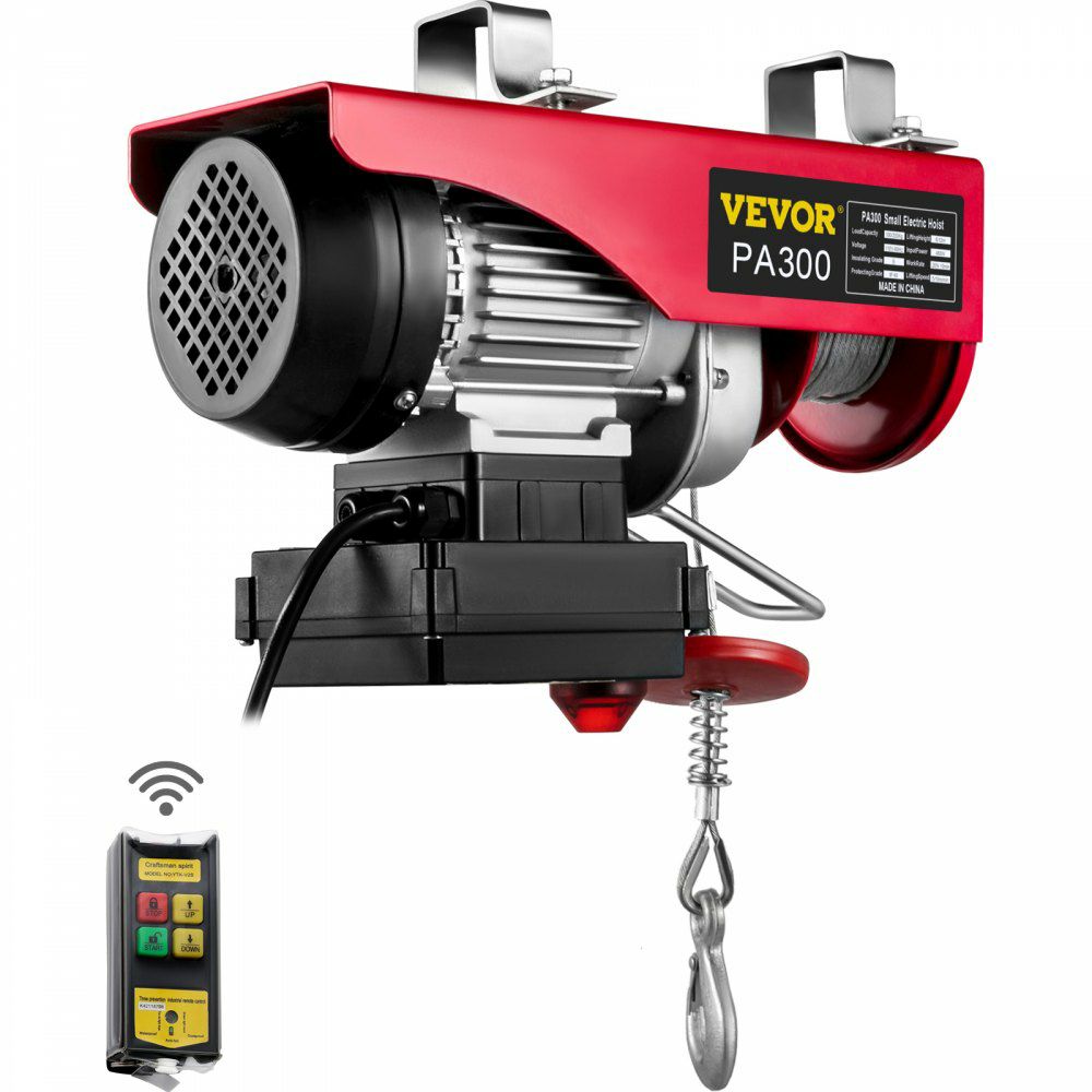 660LBS Electric Hoist With Wireless Remote Control & Single/Double Slings Electric Winch, Steel Electric Lift, 110V Electric Hoist For Lifting In Factories, Warehouses, Construction Site  |   Hoists & Winches & Rigging Hoists & Winches & Rigging Hoists & Winches & Rigging