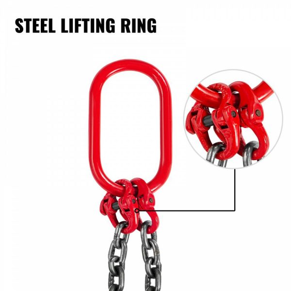 6FT Chain Sling 5/16 in x 6 ft Double Leg with Grab Hooks Sling Chain 3T Capacity Double Leg Chain Sling Grade80 (0.31In x 6Ft Double Leg Sling)  |   Chain & Wire & Rope Chain & Wire & Rope Chain & Wire & Rope