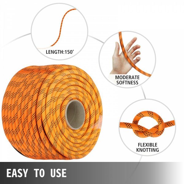 7/16 Inch Double Braid Polyester Rope 150 Feet Nylon Pulling Rope 880LB High Force Polyester Load Sailing Rope for Arborist Gardening Marine (7/16 Inch-150Feet)  |   Chain & Wire & Rope Chain & Wire & Rope Chain & Wire & Rope