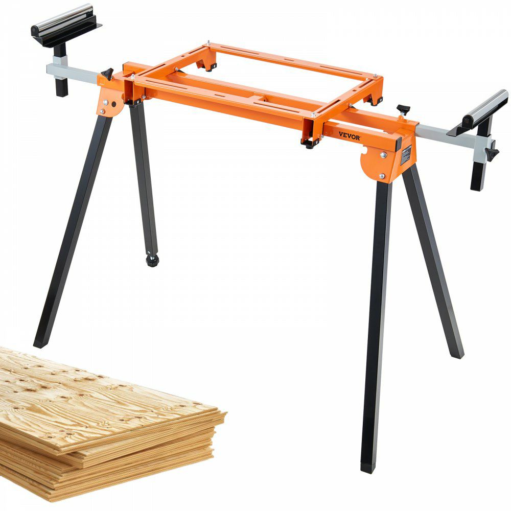 79in Miter Saw Stand with One-piece Mounting Brackets Sliding Rail 330lbs  |   Workbenches & Accessories Material Handling Workbenches & Accessories