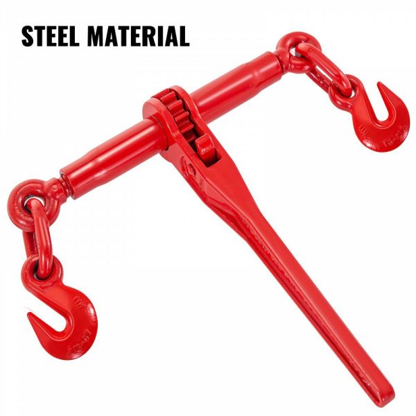 9215LBS 3/8″ – 1/2″ Ratchet Binders 9,215 LBS Secure Working Load, G70 Hooks and Adjustable Length, for Grade 70-80 Chains, Tie Down, Hauling, Towing, 2-Pack, Red  |   Hoists & Winches & Rigging Hoists & Winches & Rigging Hoists & Winches & Rigging