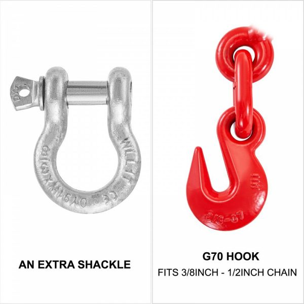 9215LBS 3/8″ – 1/2″ Ratchet Binders 9,215 LBS Secure Working Load, G70 Hooks and Adjustable Length, for Grade 70-80 Chains, Tie Down, Hauling, Towing, 4-Pack, Red  |   Hoists & Winches & Rigging Hoists & Winches & Rigging Hoists & Winches & Rigging