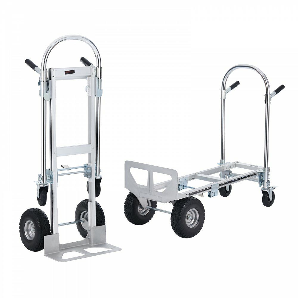 Aluminum Folding Hand Truck, 2 in 1 Design 1000 lbs Capacity, Heavy Duty Industrial Collapsible cart, Dolly Cart with Rubber Wheels for Transport and Moving in Warehouse, Supermarket, Garden  |   Carts & Trucks Carts & Trucks Carts & Trucks