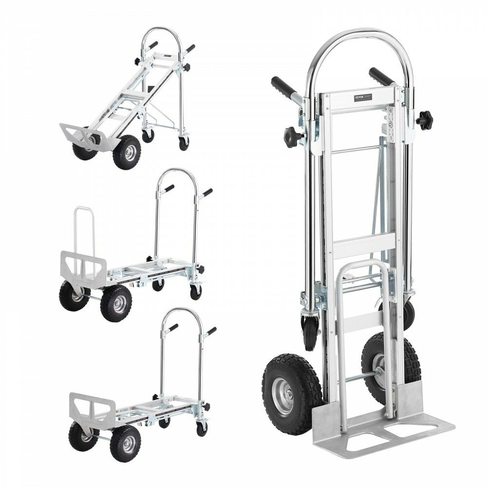 Aluminum Folding Hand Truck, 4 in 1 Design 1000 lbs Capacity, Heavy Duty Industrial Collapsible cart, Dolly Cart with Rubber Wheels for Transport and Moving in Warehouse, Supermarket, Garden  |   Carts & Trucks Carts & Trucks Carts & Trucks