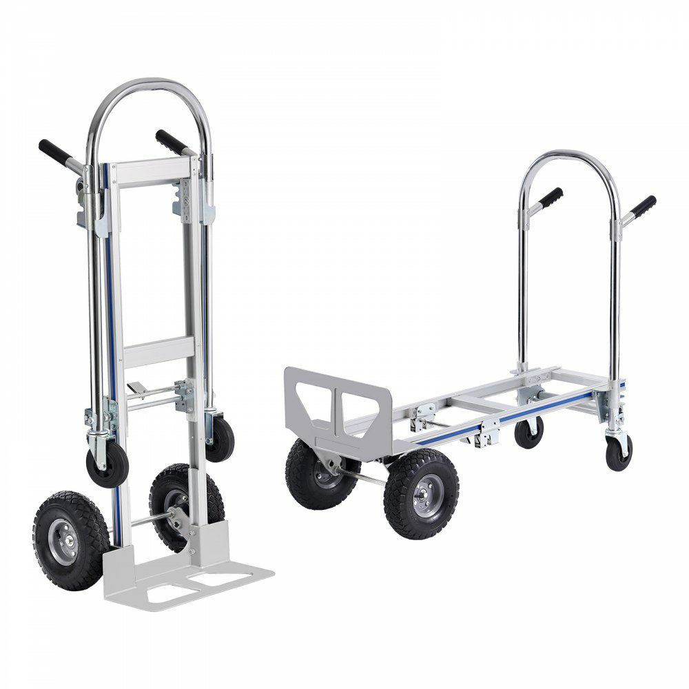 Aluminum Hand Truck, 2 in 1, 800 lbs Load Capacity, Heavy Duty Industrial Convertible Folding Hand Truck and Dolly, Utility Cart Converts from Hand Truck to Platform Cart with Rubber Wheels  |   Carts & Trucks Carts & Trucks Carts & Trucks