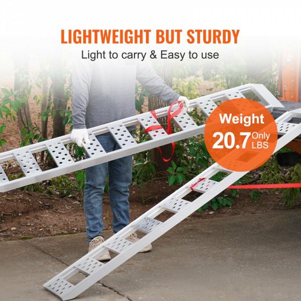 Aluminum Ramps, 1250lbs, Straight Ramp with Treads and Load Straps, Portable Loading Ramp for Motorcycles, ATVs, Trucks, Lawn Mower, Dirt Bike, Garden Tractor, 78″L x 12″W, 2Pcs  |   Ramps & Ladders Material Handling Ramps & Ladders