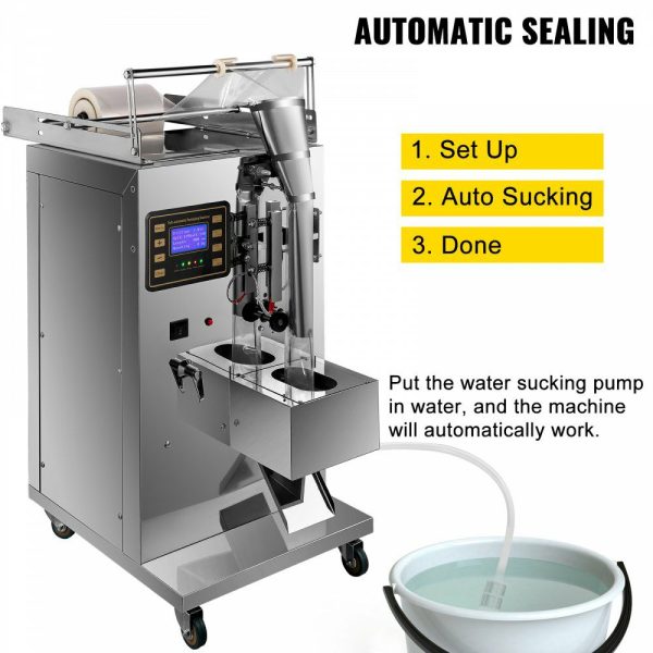 Automatic Liquid Sealing Machine Food-Grade Stainless Steel Weighing Filling Machine 5-160 ml Liquid Quantitative Dispenser, with 20-40 Bags/Min Sauce Packing, Trilateral Sealing for Oil/Milk  |   Filling & Sealing Machine Filling & Sealing Machine Filling & Sealing Machine