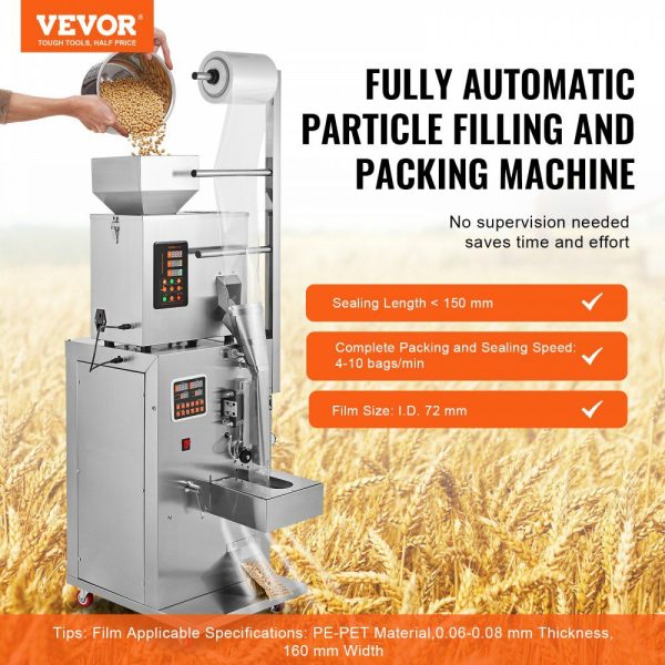 Automatic Particle Packaging Machine, 0.002-0.22lbs/1-100g, Multi-Function Pouch Powder Sachet Weighting Filling Packing Machine, Powder Filler Machine for Tea Seeds Grains Flour Beans Glitter  |   Filling & Sealing Machine Filling & Sealing Machine Filling & Sealing Machine