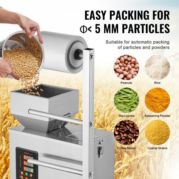 Automatic Particle Packaging Machine, 0.002-0.22lbs/1-100g, Multi-Function Pouch Powder Sachet Weighting Filling Packing Machine, Powder Filler Machine for Tea Seeds Grains Flour Beans Glitter  |   Filling & Sealing Machine Filling & Sealing Machine Filling & Sealing Machine