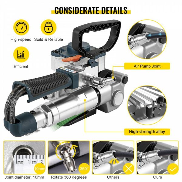 B25 Pneumatic Strapping Tool, Hand Held Strapping Machine for 0.75-0.98 inch PP/PET Belt, Pneumatic Strapping Machine with 3500N Max Tension, for 0.5-1.5mm Plastic Belt  |   Filling & Sealing Machine Filling & Sealing Machine Filling & Sealing Machine