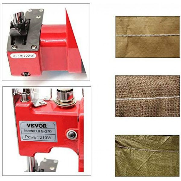 Bag Closer Closing Machine 110V Portable Sewing Electric Stitcher GK9-890 Knitted Bag Sealing Closing Packing Machine Closer for Woven Snakeskin Bag Sack (110V) Red |   Filling & Sealing Machine Filling & Sealing Machine Filling & Sealing Machine