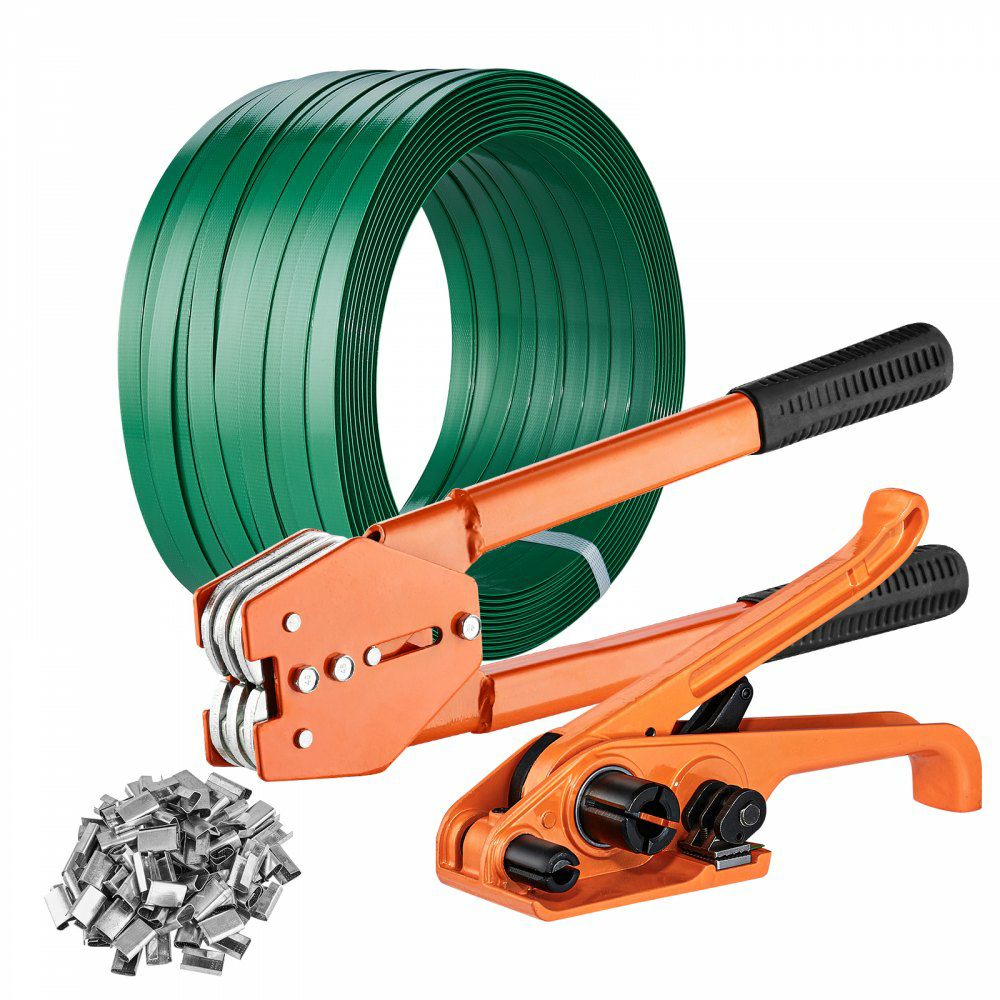 Banding Strapping Kit with Strapping Tensioner Tool, Banding Sealer Tool, 300 Metal Seals, 1000ft Length PET Band, Pallet Packaging Strapping Banding Kit Banding Packaging Strapping for Packing  |   Filling & Sealing Machine Filling & Sealing Machine Filling & Sealing Machine