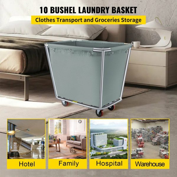 Basket Truck, 10 Bushel Steel Canvas Laundry Basket, 3″ Diameter Wheels Truck Cap Basket Canvas Laundry Cart Usually Used to Transport Clothes, Store Sundries Suitable for Hotel, Home, Hospital  |   Carts & Trucks Carts & Trucks Carts & Trucks