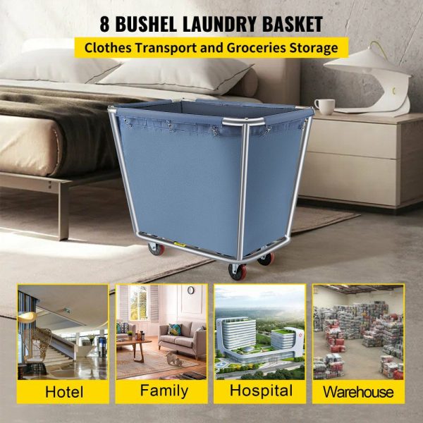 Basket Truck, 8 Bushel Steel Canvas Laundry Basket, 3″ Diameter Wheels Truck Cap Basket Canvas Laundry Cart Usually Used to Transport Clothes, Store Sundries Suitable for Hotel, Home, Hospital  |   Carts & Trucks Carts & Trucks Carts & Trucks