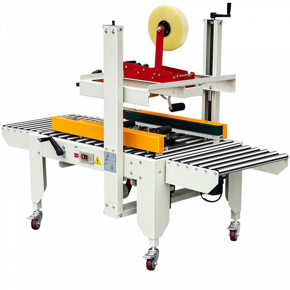 Box Sealing Machine, 180W Case Sealer, Carton Sealer 0-18 m/min in Conveying Speed, Automatic Box Sealer, Double-Flap Case Sealer, Carton Taping Machine with Four Rolls of Tape  |   Filling & Sealing Machine Filling & Sealing Machine Filling & Sealing Machine