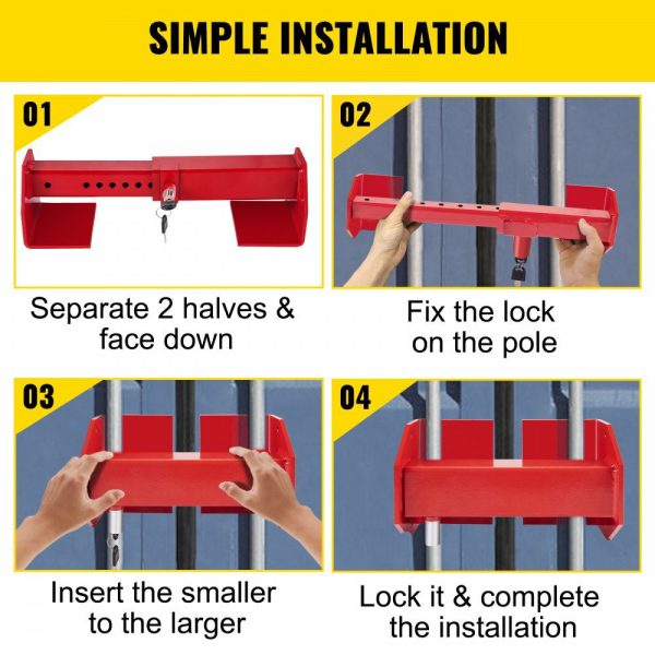 Cargo Container Lock 9.84″-17.32″ Locking Distance Semi Truck Door Locks with 2 Keys Shipping Container Accessories Red Powder-Coated with Spring Lock for Fixed Container(Large Size)  |   Doors & Accessories Doors & Accessories Doors & Accessories