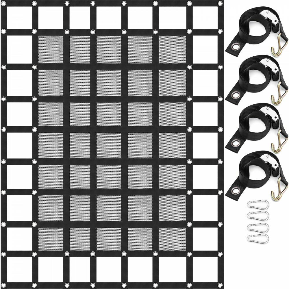 Cargo Net with Mesh, 8′ x 6.7′ Cargo Net for Pickup Truck Bed, Heavy Duty Cargo Nets with Cam Buckles & S-Hooks & Cross Strap, Truck Bed Cargo Net for Trailer SUV Jeeps(96″ x 80″)  |   Cargo Control Cargo Control Cargo Control