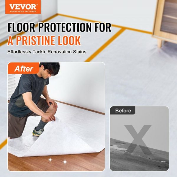 Carpet Protection Film, 39″ x 100′ Floor and Surface Shield, Easy to Cut Simple Installation, Fiber Fabric Car Mat Protection Film Roll for Construction & Renovation,White White |   Building Supplies Building & Construction Building Supplies