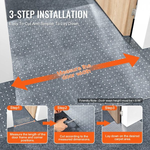 Carpet Protector for Pets, 24″ x 12′ PVC Scratch-Proof Cat Carpet Protector for Doorway, Anti-Slip Cat Scratch Protector Mat, Easy to Cut Plastic Carpet Scratch Stopper, Cat Scratch Guard Carpet  |   Garage Flooring Mat Building & Construction Building Supplies