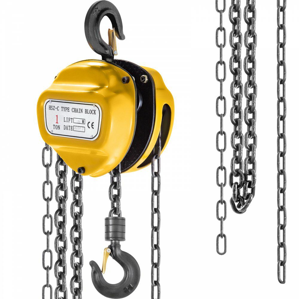 Chain Hoist 2200lbs/1ton Chain Block Hoist Manual Chain Hoist 3m/10ft Block Chain Hand Chain Lifting Hoist w/Two Hooks Chain Pulley Tackle Hoist Winch Lifting Pulling Equipment Yellow  |   Hoists & Winches & Rigging Hoists & Winches & Rigging Hoists & Winches & Rigging