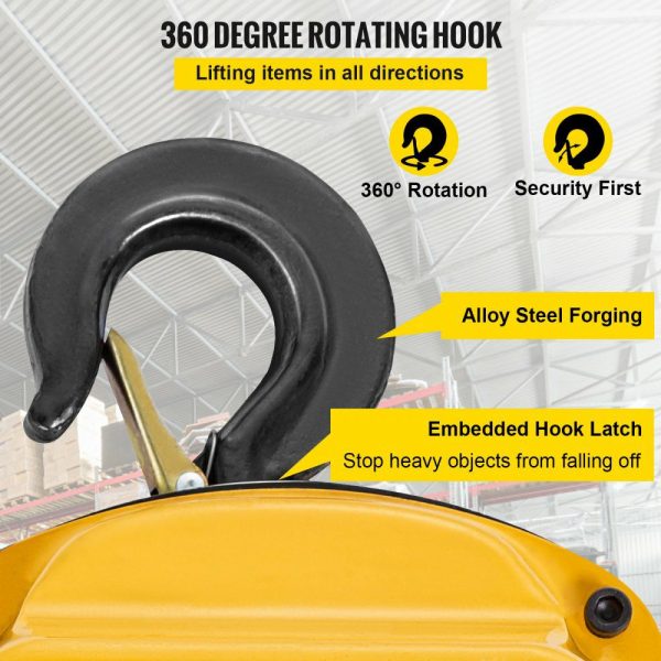 Chain Hoist 2200lbs/1ton Chain Block Hoist Manual Chain Hoist 3m/10ft Block Chain Hand Chain Lifting Hoist w/Two Hooks Chain Pulley Tackle Hoist Winch Lifting Pulling Equipment Yellow  |   Hoists & Winches & Rigging Hoists & Winches & Rigging Hoists & Winches & Rigging