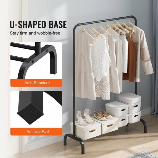 Clothes Rack, Heavy Duty Clothing Garment Rack with Hanging Rod and Bottom Storage Area, Clothing Rack for Bedroom Guest Room  |   Shelving & Storage Material Handling Shelving & Storage