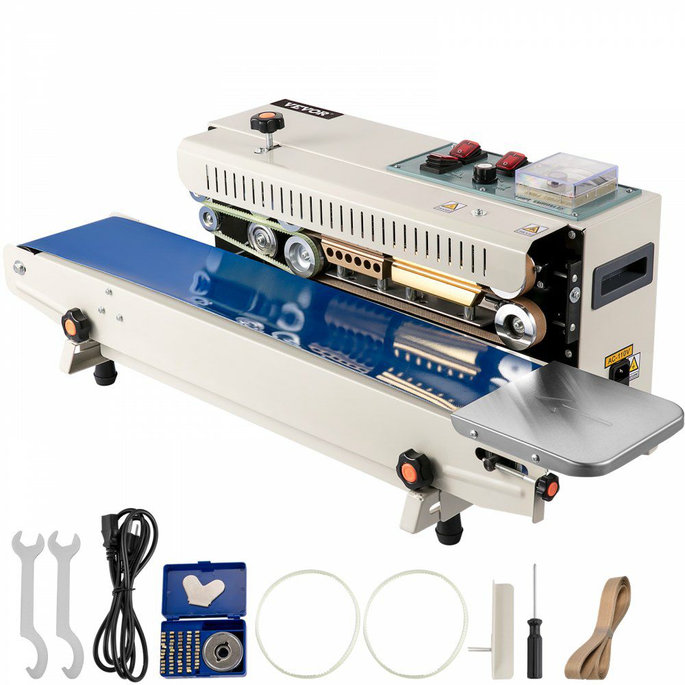 Continuous Band Sealer, 0.24-0.6 in/6-15 mm Seal Width, FR900 110V/60Hz Horizontal Sealing Machine, Band Heat Sealer with Digital Temperature Control for PVC Membrane Bag Film  |   Filling & Sealing Machine Filling & Sealing Machine Filling & Sealing Machine