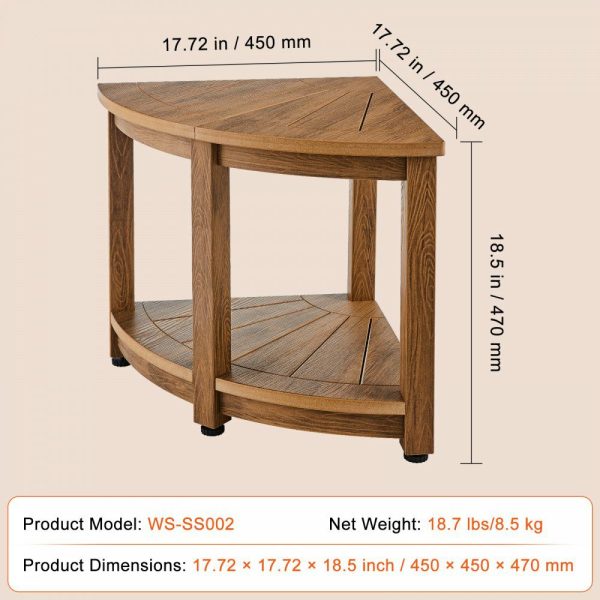 Corner Shower Bench, 18.5″ Height 17.75″ Radius, Faux Wood Grain Polystyrene, 350 LBS with Storage Shelf, Water Resistant, Shower Stool for Inside & Outside Shower, for Bathroom, Living Room  |   Building Supplies Building & Construction Building Supplies