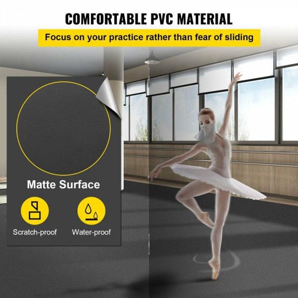 Dance Floor, 6.6×11.8ft Dance Floor Roll, 0.06in Thick PVC Vinyl Dance Floor, Black/Grey Reversible Portable Dance Floor, Non-Slip Dance Flooring, Ballet Dance Floor for Jazz, Pop, Lyrical Style Gray |   Building Supplies Building & Construction Building Supplies