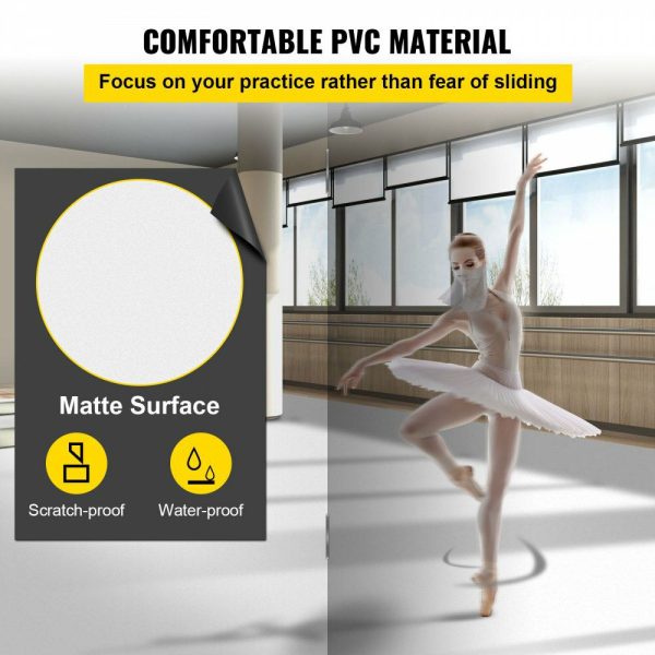 Dance Floor, 6.6x23ft Dance Floor Roll, 0.06in Thick PVC Vinyl Dance Floor, Black/White Reversible Portable Dance Floor, Non-Slip Dance Flooring, Ballet Dance Floor for Jazz, Pop, Lyrical Style White |   Building Supplies Building & Construction Building Supplies