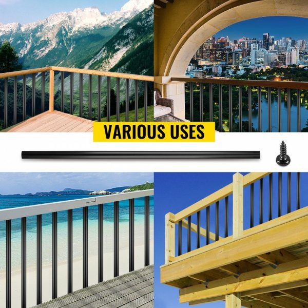 Deck Balusters, 51 Pack Metal Deck Spindles, 26″x0.75″ Staircase Baluster with Screws, Aluminum Alloy Deck Railing for Wood and Composite Deck, Circle Baluster for Outdoor Stair Deck Porch  |   Building Supplies Building & Construction Building Supplies