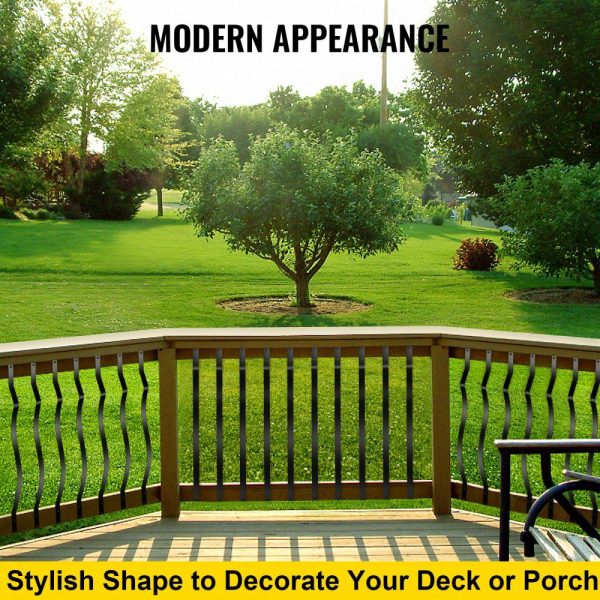 Deck Balusters, 51 Pack Metal Deck Spindles, 32.25″x1″ Staircase Baluster with Screws, Aluminum Alloy Deck Railing for Wood and Composite Deck, Stylish Baluster for Outdoor Stair Deck Porch  |   Building Supplies Building & Construction Building Supplies