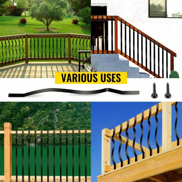 Deck Balusters, 51 Pack Metal Deck Spindles, 32.25″x1″ Staircase Baluster with Screws, Aluminum Alloy Deck Railing for Wood and Composite Deck, Stylish Baluster for Outdoor Stair Deck Porch  |   Building Supplies Building & Construction Building Supplies