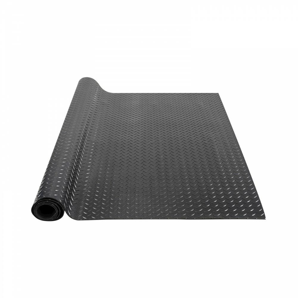 Diamond-Plate Rubber Flooring Roll, 3 mm x 4 ft x 15 ft Garage Floor Mat, SBR Rubber Garage Flooring Roll, Easy to Clean, Diamond Plate Rubber Mat for Under Cars, Garage Industry Gym, Black  |   Building Supplies Building & Construction Building Supplies